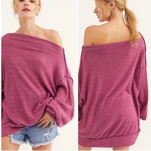 Free People Main Squeeze Hacci Top Women’s Size XS Thermal Ribbed Knit Oversized